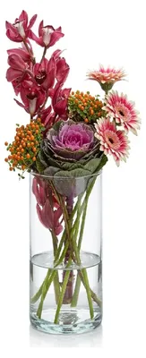 Produktbild von Hatchet Glas Blumenvase - Transparentes Glas - Zylinder - D9 x H19 cm