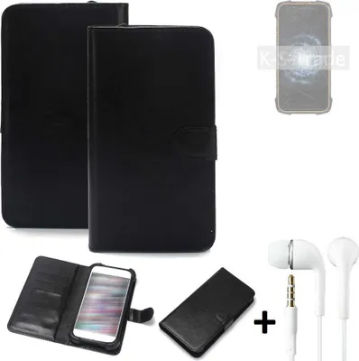 Produktbild von K-S-Trade Wallet Case Handyhülle kompatibel mit Cubot KingKong 6 Schutzhülle Flip cover Flipstyle Tasche Hülle Flipcover Slim Bumper schwarz + in