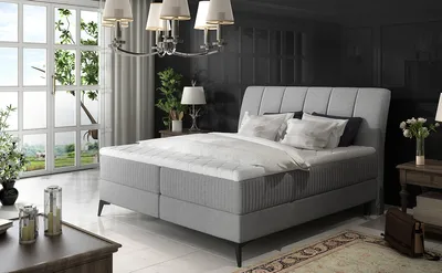 Produktbild von NABBI Gepolstert Doppelbett mit Stauraum Altama 160 - hellgrau (Sawana 21)