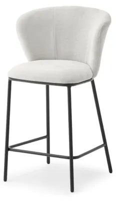 Obrázok produktu pre Čalúnená barová stolička DALMACIJA - šedá / čierna