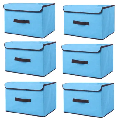 Produktbild von Set aus 6 faltbaren Aufbewahrungsboxen mit Deckel 36x23x24cm