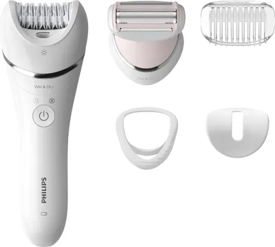 Produktbild von Philips Wet & Dry epilátor na nohy a telo PHILIPS Farba výrobku: Biela, Zastrihávač: Áno, Umývateľný: Áno, Holiaci strojček: Áno, Wet & Dry: Áno