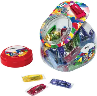 Zdjęcie produktu dla Emtec C410 Color Mix - Candy Jar 2.0, 32 GB, USB Typu-A, 2.0, 15 MB/s, Pokrywka, Wielobarwny