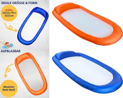 Produktbild von Best Sporting MO64597 - Wasserhängematte Mesh Mat - Aufblasbare Luftmatratze mit Netzboden, Lounge - Türkis-Weiß