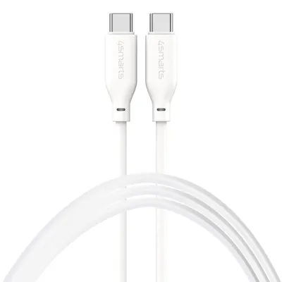 Produktbild von 4smarts USB-C / USB-C Silikon-Kabel High Flex 60W 1.5m Wei