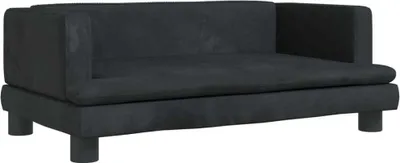 Zdjęcie produktu dla vidaXL Legowisko dla psa czarne aksamitne 80x45x30 cm