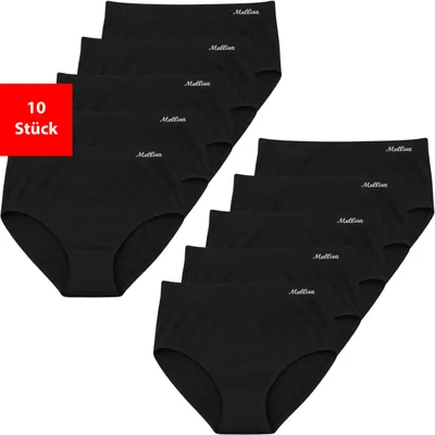 Produktbild von Taillenslip Damen Slips 5er-10er Pack Pantys Unterwäsche Microfaser elastisch - Schwarz XL 10er Pack