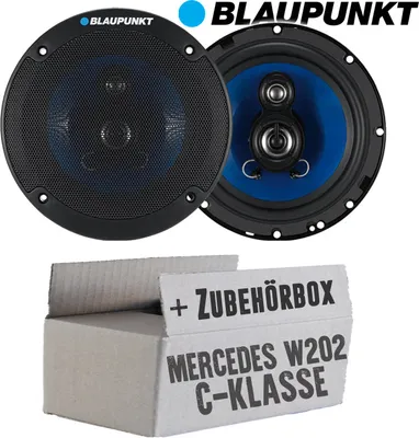 Produktbild von lasse W202 Front - Lautsprecher Boxen Blaupunkt ICx663 - 16,5cm 3-Wege Auto Einbauzubehör - Einbauset passend für Mercedes C-Klasse JUST SOUND best choice for caraudio
