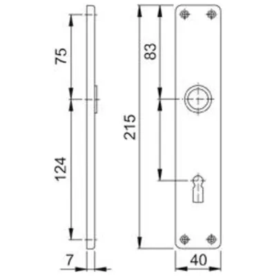 Produktbild von HOPPE Langschild-Garnitur 202SP (Oberfläche: F1 Aluminium Natur) Oberfläche: F1 Aluminium Natur