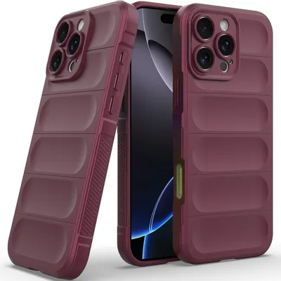 Produktbild von Handyhülle für iPhone 16 Pro Weich TPU Silikon Stossfest Anti-rutsch Hülle bordeaux