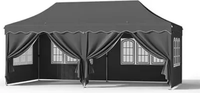 Obrázok produktu pre Skladací pavilón Bolt Edge 3x6 m – párty stan s 6 bočnými stenami – vodotesný – UV50+ ochrana proti slnku – záhradný pavilón sivý