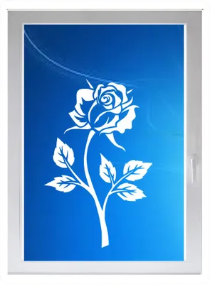 Produktbild von INDIGOS UG - Wohnzimmer Blumenornament Blüten - Farbe: weiss - 96x61 cm - Sichtschutzfolie - Fensterfolie - Glasdekorfolie - für die Küche, Bad ans Fenster