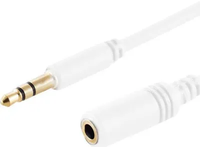 Produktbild von S/CONN maximum connectivity iPOD-Kabel-3,5mm Stecker auf 3,5 mm Kupplung, vergoldete Kontakte weiß, 1,8m (33100)