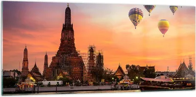 Produktbild von Bilder auf glas - Tempel Asien - 120x50cm - Glasbilder - Wandbilder - Kunstdruck - zum Aufhängen bereit - Wanddekoration aus Glas - Glas Bilder - Wandbild auf Glas - Einteilig - GAB120x50-3437