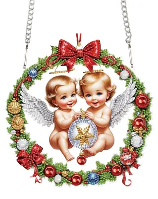 Image de Kit de création de pendentif en strass, dimensions 23x24 cm, pour adultes, avec chaîne, idéal pour la décoration de Noël