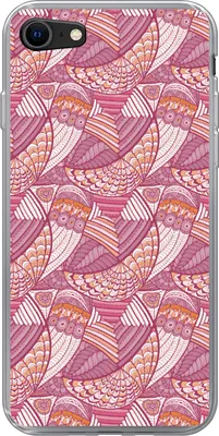 Produktbild von MuchoWow® Handyhülle Schutzhülle Hülle für Telefoonhoesje iPhone 8 Mädchen - Federn - Rosa - Muster - Mädchen - Kinder - Kinder Silikon Softcase Handy Hülle - Schutzhaube