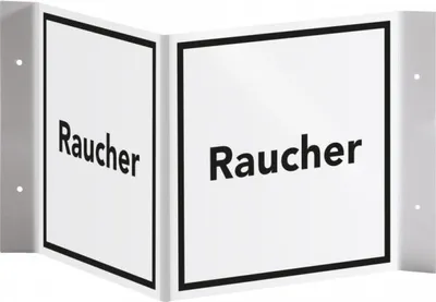 Produktbild von Dreifke® Schild I Tür-Nasenschild Piktogramm Raucher, Kunststoff, 150x150mm
