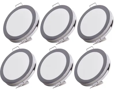 Produktbild von 6er Set LED Einbaustrahler, rund, chrom, 8,5 cm