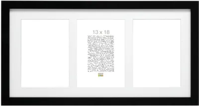 Obrázok produktu pre Drevený galerijný rám S66KA3 čierny 3 fotografie 13x18 cm