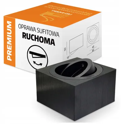 Produktbild von Elektrosalon Aufputz Deckenstrahler Schwarz Modern Aluminium