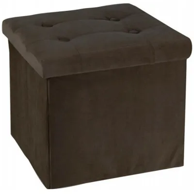 Produktbild von H&S Collection Pouf/Hocker - Aufbewahrungsbox - dunkelbraun - 38 x 38 cm