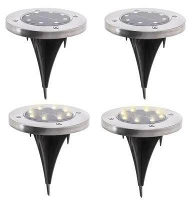 Image de KIK KX4964 Lampe solaire de jardin 8 LED 4 pcs blanc froid