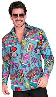 Productafbeelding van Feestshirt in jaren '80 stijl voor heren