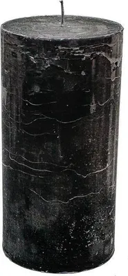 Obrázok produktu pre Značková stĺpová sviečka – 10 x 20 cm – čierna – doba horenia 140 hodín – dekoratívna sviečka s dlhou dobou horenia