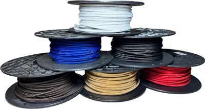 Produktbild von Textilkabel Stromkabel Flach-Rund-Verseilt Kabel Lampenkabel 2/3 adrig H03VVH2-F 2X0,75 /3X0,75mm² Elektroinstallation, Farbe:Grün, TYP/Querschnitt:Flach 2X0.75mm²
