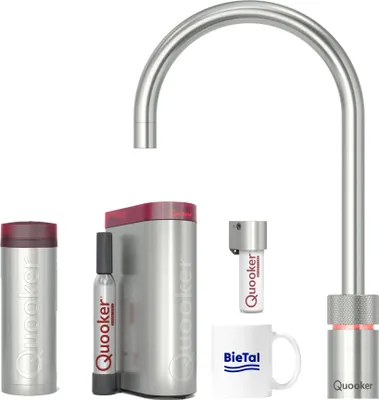 Produktbild von Quooker Wasserhahn Nordic Round single tap Voll Edelstahl PRO3 & CUBE mit Filter