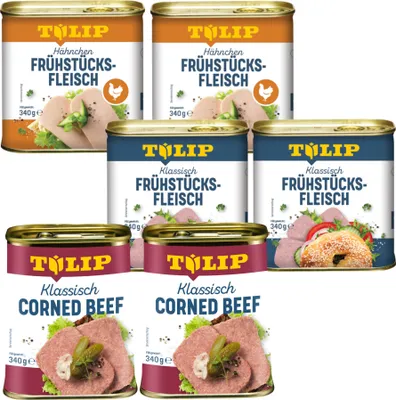 Produktbild von TULIP Bundle Corned Beef Schwein Hähnchen Frühstücksfleisch Delikatesse 6x 340g