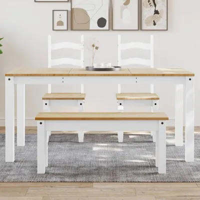 Produktbild von "im Angebot" Esstisch Panama Weiß 160x80x75 cm Massivholz Kiefer - Esstische CC17598
