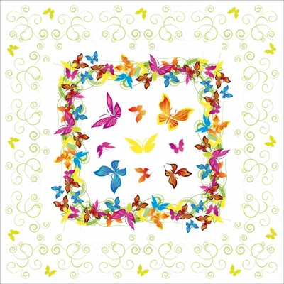 Produktbild von Sovie HOME Tischdecke Papillon aus Linclass® Airlaid 80 x 80 cm, 1 Stück - Schmetterlinge Blüten