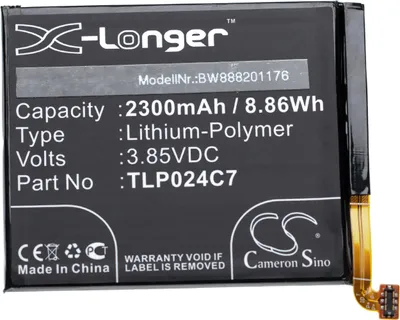 Produktbild von vhbw Akku kompatibel mit Alcatel TCL AU5A Plus Handy Smartphone Telefon (2300 mAh, 3,85 V, Li-Polymer)