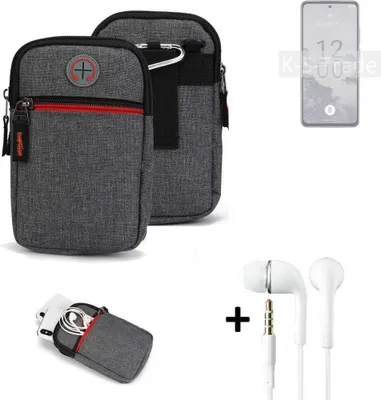 Produktbild von K-S-Trade Gürteltaasche + Kopfhörer kompatibel mit Nokia X30 5G Handy Tasche Holster Schutz Hülle Handy Hülle grau Zusatzfächer 1x