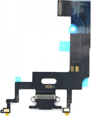 Produktbild von USB Lightning Ladebuchse Docking port für iPhone XR mit Antenne + Mikrophone, Farbe:Schwarz