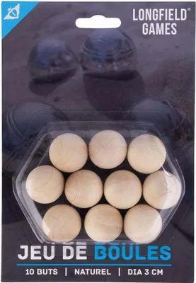 Image de Boules de pétanque en bois couleur naturelle 10pcs.