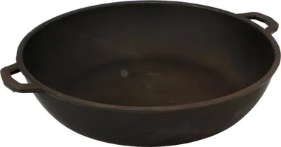 Produktbild von Kuketo | Gusseiserne Pfanne 26 cm Mit Zwei Griffen – Solide & Schwer – Für Induktion, Gas & Backofen – Robuste Schwarze Bratpfanne