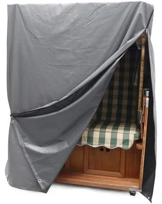 Productafbeelding van Ibenzoa® beschermhoes voor strandstoel – 600D Oxford polyester, 140 x 100 x 165/140 cm, UV- en vochtbestendig, ventilatie, trekkoord en draagtas