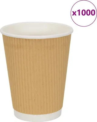 Image de Tasses à café en papier 500 pcs 12oz 300ml marron