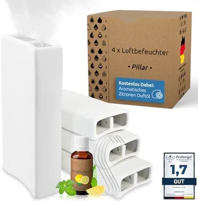 Image de Diffuseur d'arômes céramique, 4 pièces, 400 ml - Humidificateur pour radiateur avec diffusion de parfum