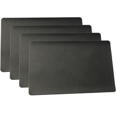 Produktbild von Tischsets Abwaschbar, Tischset Leder Kunstleder Wasserdicht Platzset für Zuhause Restaurant Speisetisch,(Schwarz)