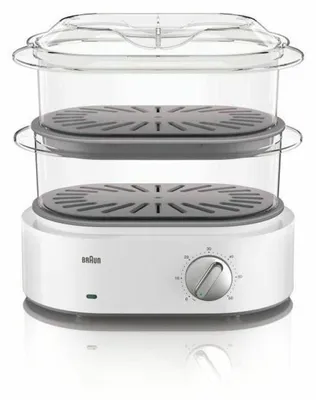 Produktbild von Braun FS 5100, 2 Korb/Körbe, Weiß, Arbeitsplatte, Drehregler, Vorderseite, 3,1 l