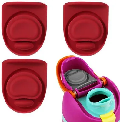 Produktbild von Silikonischer Ersatzstop für Wasserflasche (3-teilig), rote Farbe, für Owala FreeSip 24-40