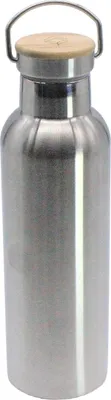 Produktbild von BOXENSTOP Thermo-Trinkflasche 500ml: Auslaufsicher, Edelstahl & Bambus