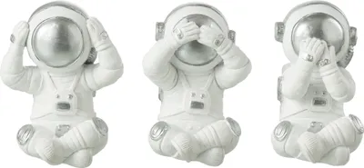 Produktbild von J-Line J-Line Dekoration Astronauten - Polyresin - Weiß/Silber - 3 Stã1/4cke