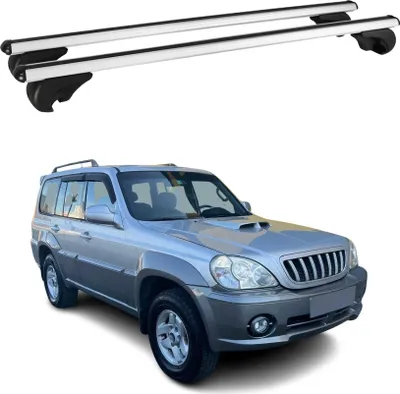 Image de Barres de toit Transversales pour Hyundai Terracan 2001-2007 Aluminium Argent