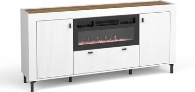 Produktbild von Kommode Mossa Mo7 Mit Elektrischem Kamin Sideboard 177X84X40Cm 2 Türen 1 Schublade Weiß