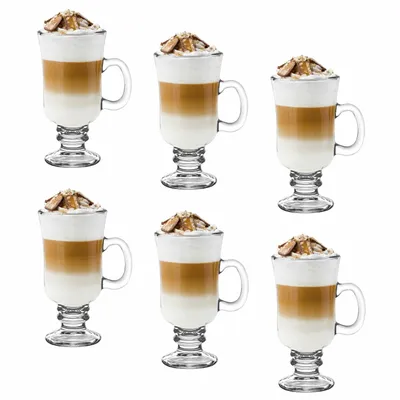 Produktbild von Kaffeegläser mit Fuß 200ml 6 Stück Irish Coffee