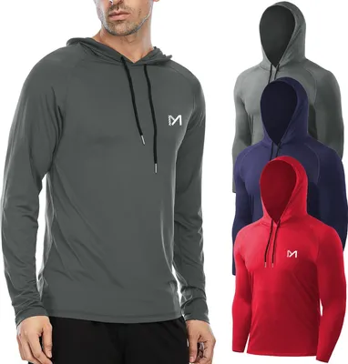 Produktbild von Herren Sportshirt Funktionsshirt Langarm Laufshirt Männer Fitnessshirt Atmungsaktiv T Shirts für Running Gym Jogging Schwarz XL